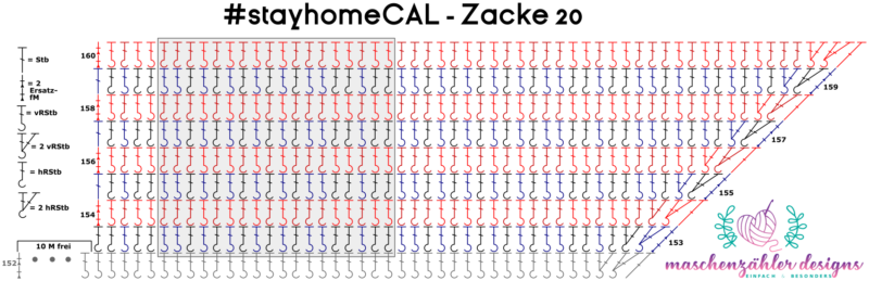 Häkelschrift für Zacke 20 des #stayhomeCAL