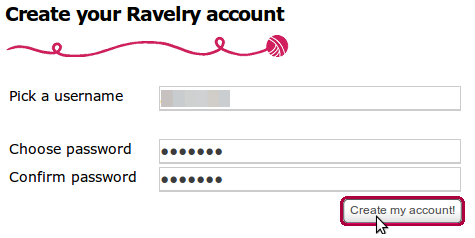 Ravelry-Registeirung Dateneingabe